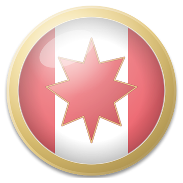 Canada Grand chip — gold rim, maple leaf motif